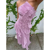 Renata™ | 結婚式やパーティーにぴったりのフリルディテール付きロングドレス