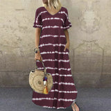 Koral™ 春夏用Vネックロングドレス