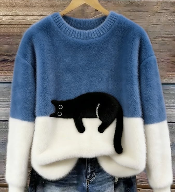 ルナ | 猫のグラフィック付き女性用セーター