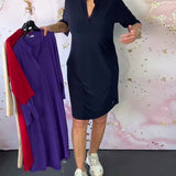 Hanneke™ | シンプルなVネックドレス