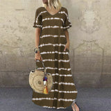 Koral™ 春夏用Vネックロングドレス