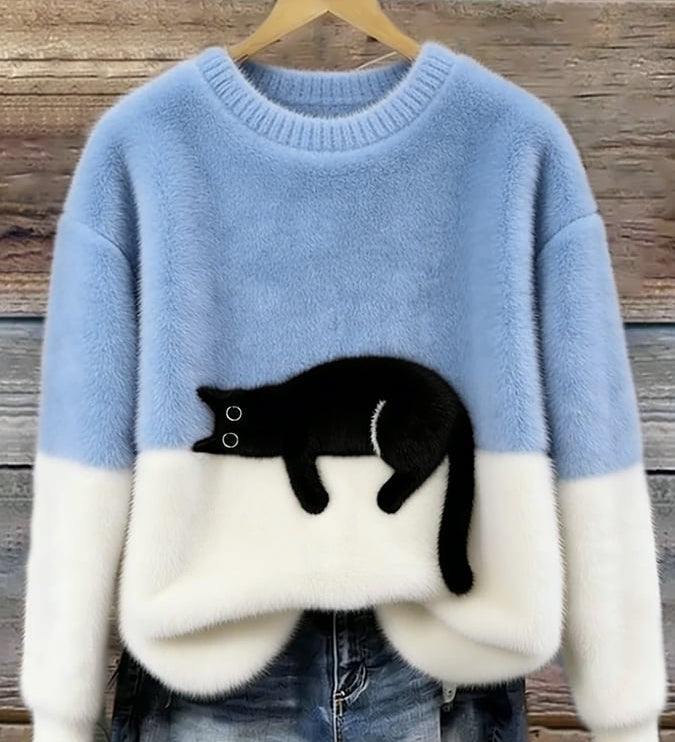 ルナ | 猫のグラフィック付き女性用セーター