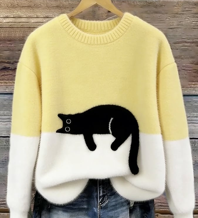 ルナ | 猫のグラフィック付き女性用セーター