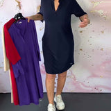 Hanneke™ | シンプルなVネックドレス
