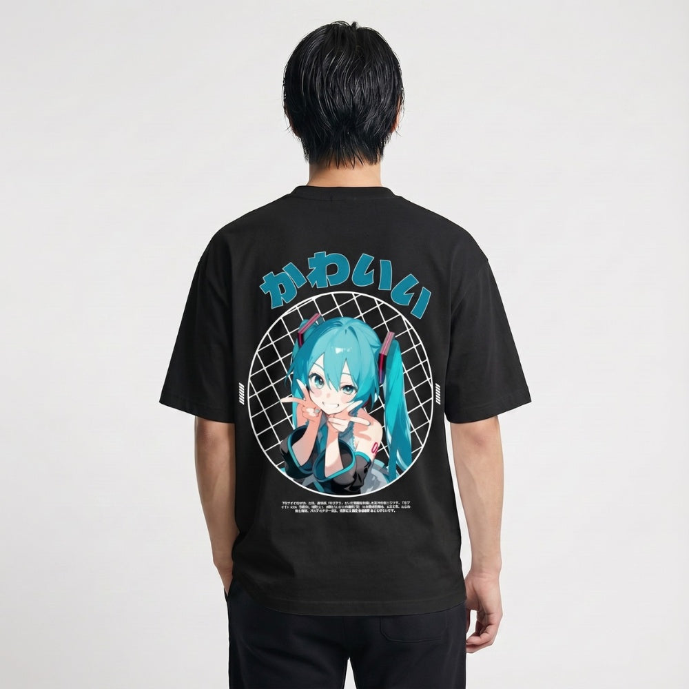 かわいい - オーバーサイズ日本風Tシャツ
