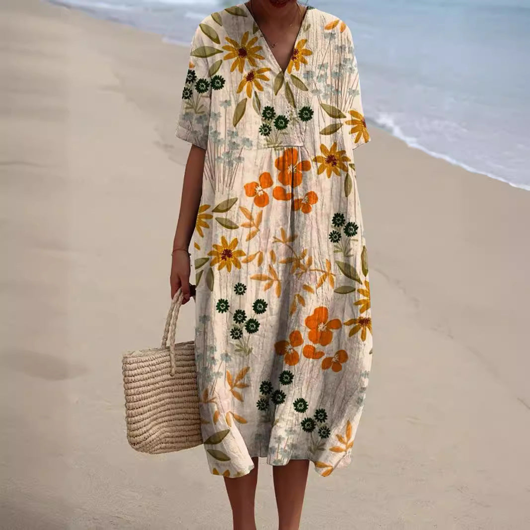 シンシア™ カラフルなフローラルサマードレス