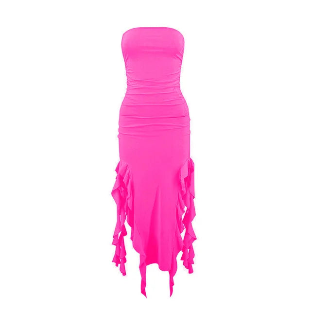 サシャ ™ フロントラッフルドレス