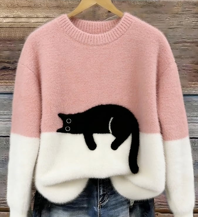 ルナ | 猫のグラフィック付き女性用セーター
