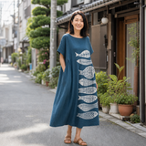 ナギサ｜藍の海と漁火のワイドワンピース