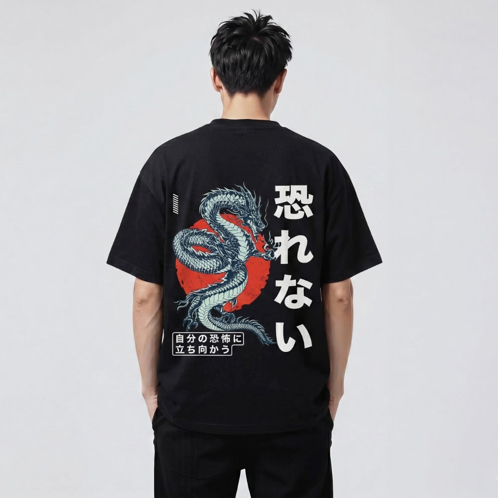 ドラゴン - オーバーサイズ日本製Tシャツ